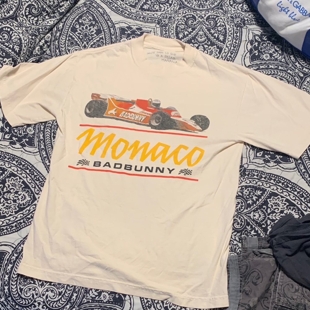 Monaco Vintage-Style Men's Graphic Tee - Cream